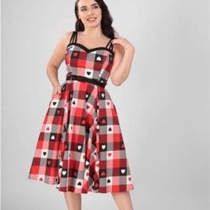 Collectif London Queen of hearts flare dress Excellent!